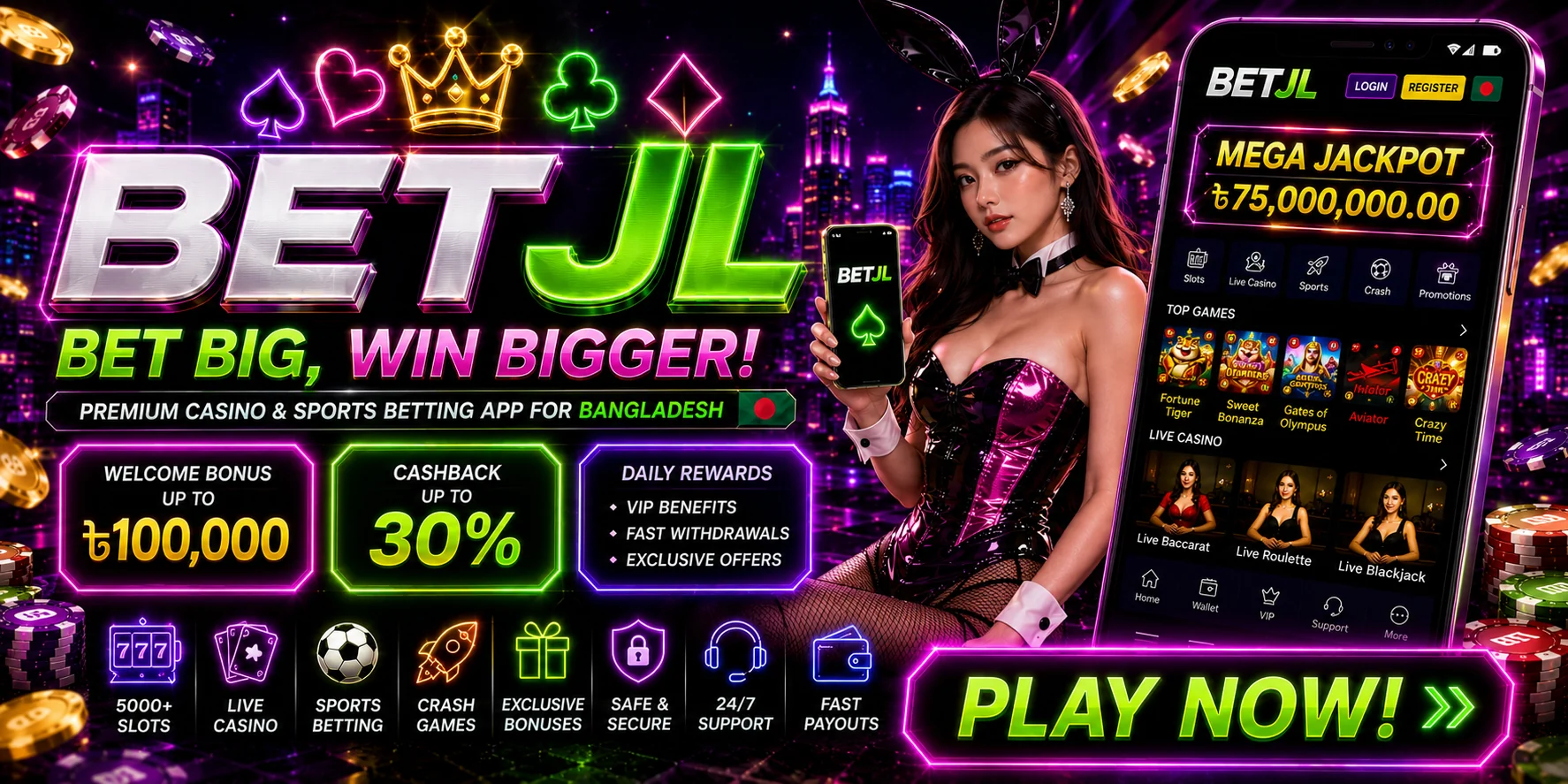 Luxury Casino Banner Elegant casino chips, cards and dice on white marble surface